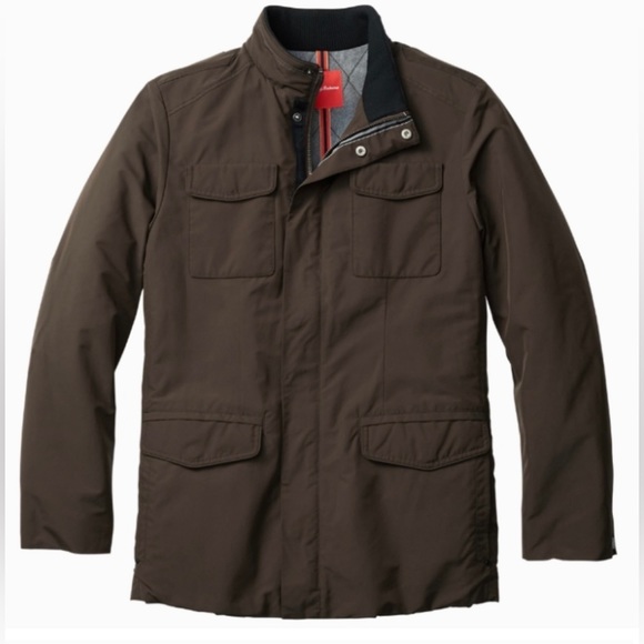 TOMMY BAHAMA Urban Paradise Field Jacket Coat Green Brown Pockets Waterproof - Picture 16 of 16